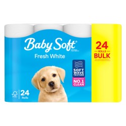 Baby Soft 2Ply Fresh White Toilet Paper 24 Pack
