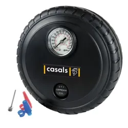 Casals Tyre Inflator With Pressure Gauge Plastic Black 250PSI 12V / 140W