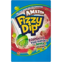 Amazon Fizzy Dip Raspberry Fizz Sherbet with Apple Lollipop 54g Amazon Fizzy Dip Raspberry Fizz Sherbet with Apple Lollipop 54g