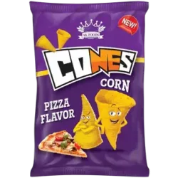 AK Foods Cones Pizza Flavoured Corn Chips 100g AK Foods Cones Pizza Flavoured Corn Chips 100g