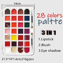 3 in 1 Makeup Palette, 28 Colors, Lipstick Blush Eye Shadow 3 in 1 Makeup Palette, 28 Colors, Lipstick Blush Eye Shadow