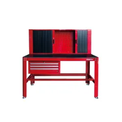 King Toney Workbench With Roll-Door Cabinets And Drawers King Toney Workbench With Roll-Door Cabinets And Drawers