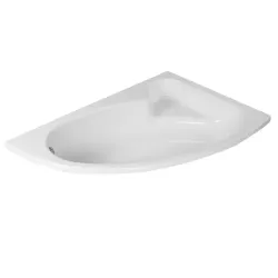 Bath Corner Salina White Right-Hand Acrylic Built-In W150cmxD97cmxH40cm