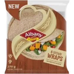 Albany Brown Wheat Wraps 6 x 45g Albany Brown Wheat Wraps 6 x 45g
