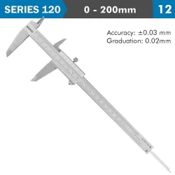 ACCUD 8" VERNIER CALIPER, 0.02MM/0.001" (200MM)