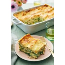 Chicken Lasagne with spinach, hints of rosemary and mozzarella