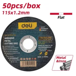 Deli Abrasive Metal Cutting Disc 50pcs 115x1.2x22.2mm