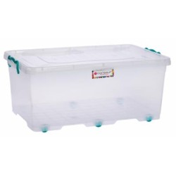 CONTOUR HOUSEWARES CLIP & LOCK STORAGE BOX 40lt CLEAR