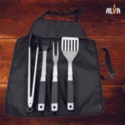 Alva-5Pc BBQ / Braai Roll-Up Tool Set