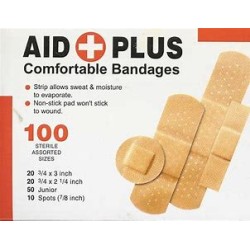 Assorted Washproof Plaster Strips (100/Box)