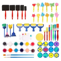50PCs Kids Painting Sponge Brush Art Tools Set