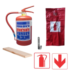 4.5kg DCP Fire Extinguisher with PVC Cover, Wall Bracket and Signs