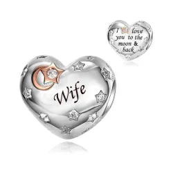 "WIFE" LOVE YOU TO THE MOON AND BACK CHARM | RGP CZ