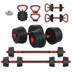 Gym Weightlifting Adjustable Barbell and Dumbbells Weight Set-Fitness