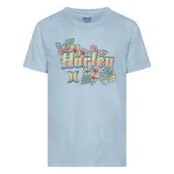 Hurley Girls Retro Floral T-shirt Blue Ice