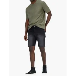 Black Slim Fit Denim Shorts