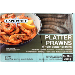 Cape Point Frozen Whole Platter Prawns 700g