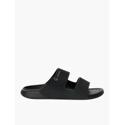JOURNAL Black Double Strap Open Toe Slides Mens