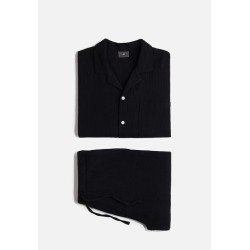 Pyjama shirt and shorts - black