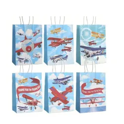 Airplane Party Favor Bags With Handle-12 Piece