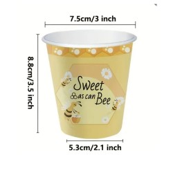 Bee Paper Cups-8 Piece-Sweet As Can Bee