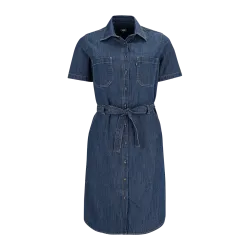 Women's Belted Work Denim Dress