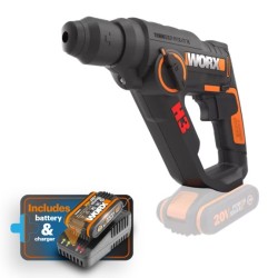 WORX H3 COMPACT ROTARY HAMMER CORDLESS 3-IN-1 SDS 1.2J 20V+BATTERY