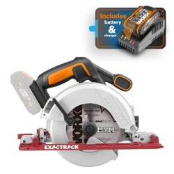 WORX EXACTRACK™ CIRCULAR CORDLESS SAW 165MM 20V + battery & standard charger