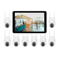 8 Channel Wireless Security Camera System with 10in LCD Screen