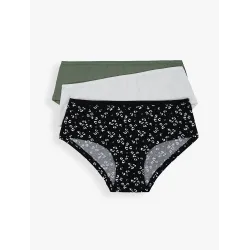 Black & Multi Printed Briefs 3 Pack